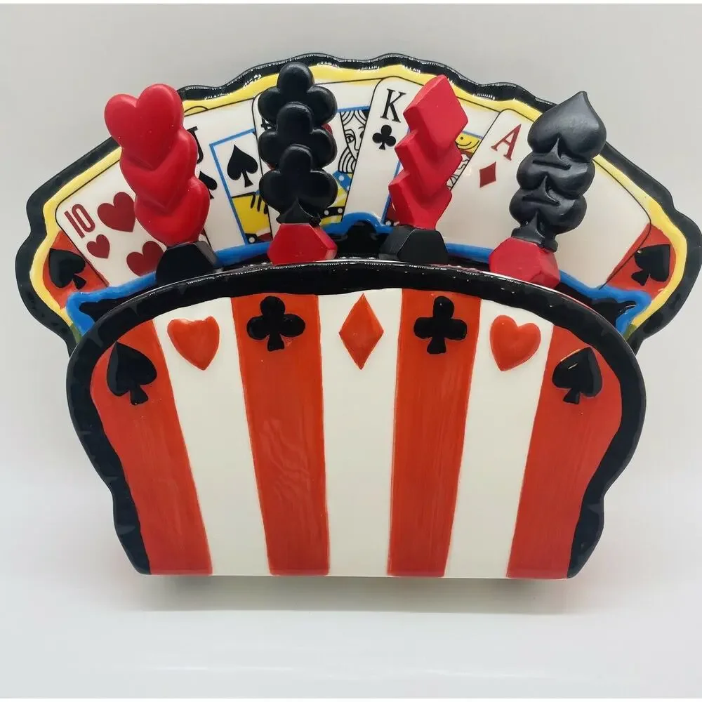 Poker Night Card Games Casino Poker Player Caddy Condiment Spreader Gift Set